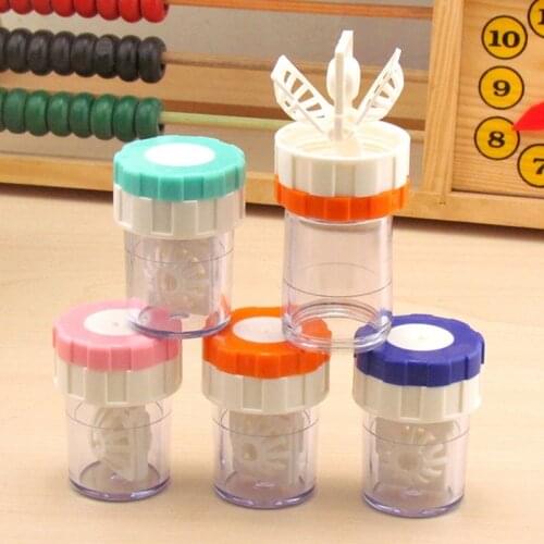 1PC Manually Rotary Contact Lens Cleaner Washer Cleaning Lenses Case Tool Cleaning Lenses Basket 4 Colors U Choose