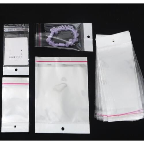 100pcs/lot Transparent 24 Styles Self Adhesive Seal Plastic Storage Bag OPP Poly Pack Bag With Hang Hole Retail Packaging Bag