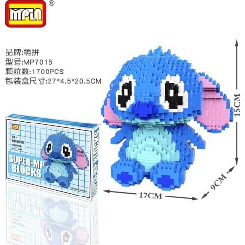 1700pcs+ Cartoon Stitch Diamond Building Block Mirco Bricks Figure Nick Wilde Judy Hopps Mini Brick Toys For Children MP7016