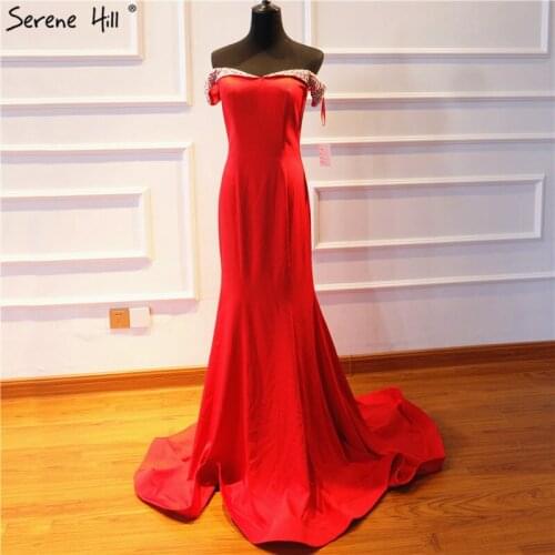 2020 Mermaid Elegant Fashion New Evening Dresses Off Shoulder Sexy Simple Formal Evening Gowns Serene Hill LA6510