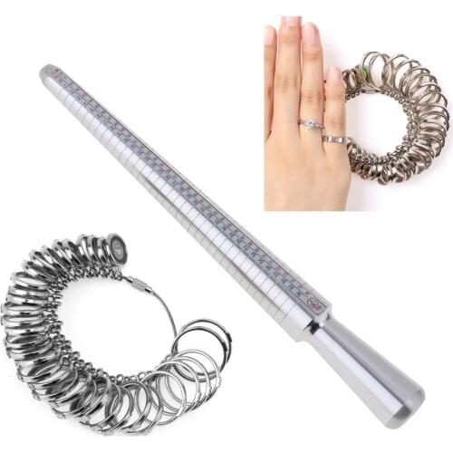 3-34 HK Measure US EU Standard Ring Measurement Tool Alloy Finger Rings and Metal Measuring Stick for Jewelry Tool Equipments