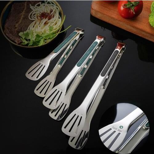 304 Stainless Steel Steak Tongs Silicone Buffet Tongs Barbecue Tongs Food Tongs Bbq Accessories Kitchen Tools Clips