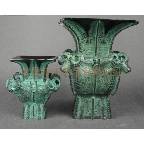 Antique sculpture bronze ware four sheep side decorations, bronze statues, household handicraft ornaments