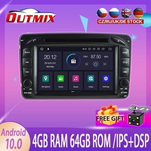Android10.0 4G+64GB Car gps Multimedia Player For Mercedes Benz W209 W203 W168 ML W163 W463 GPS Navigation multimedia player dsp