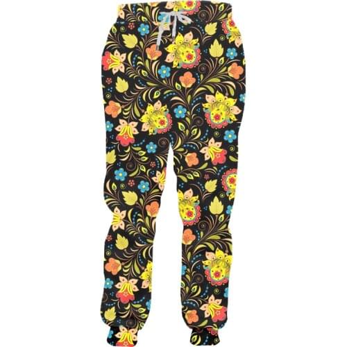 IFPD Flower Pattern 3d Print Pants Hip Hop Fashion Loose Unisex Plant Jogger Pants Harajuku Men Casual Sport Trousers