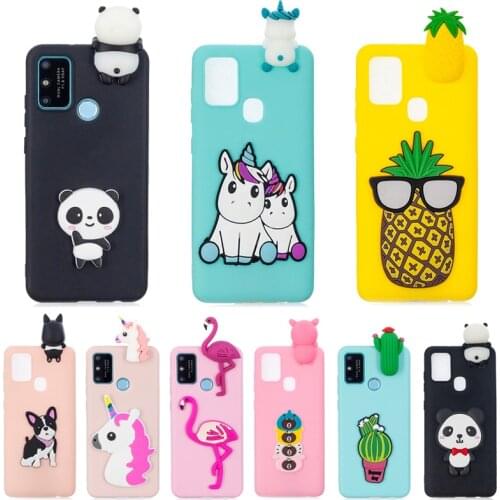 For Etui Huawei Honor 9A Case 3D Case for na Fundas Huawei Honor 9A 9 A MOA-LX9N Cases Cartoon Unicorn Soft Silicone Phone Cover