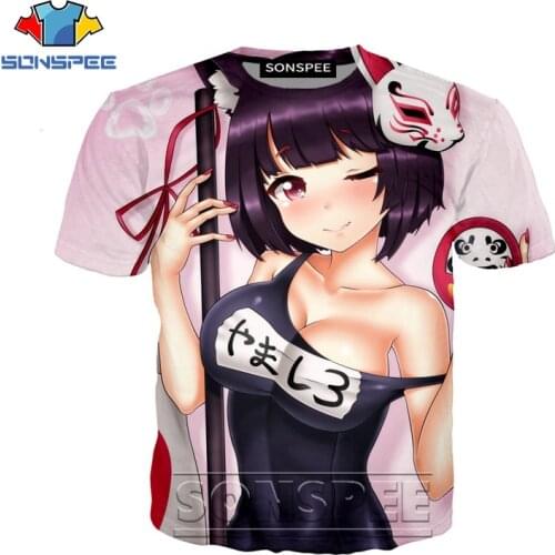 SONSPEE Anime 3d Print Sexy Loli Azur Lane T Shirt Streetwear Men Game Girl Women Fashion T-shirt Harajuku Shirts Homme Tshirt