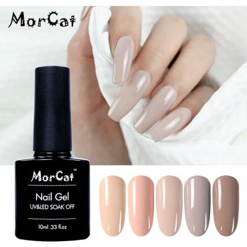 MorCat Gel Nail Polish Nude Lacquer UV Gel Polish Nude Varnish Vernis Semi Permanent UV Nail Gel Varnish 10ml Nail Art