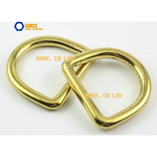 5 Pieces 32mm Solid Brass D Ring For Purse Bag Handbag Strap Dee Ring