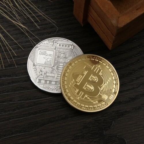 1pc Collection Coin Bitcoin Gold Plated Bronze Physical Casascius Bit Coin BTC New Year Gift Non-currency Diameter 40mm