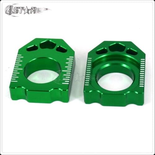 Motorbike CNC Rear Chain Adjuster Axle Block Kit For KAWASAKI KX125 KX250 03-08 KX250F 04-16 KX450F 06-16 KLX450R 08-15
