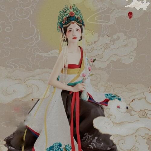 Yun Luo WYJN Thematic Photography Tang Costume Hanfu Dun Huang Fairy Costume for 2020 Exhibition Stage Peformance Drama Hanfu