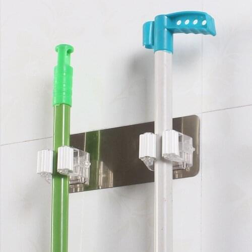 Creative Mop Broom Holder Wall Mounted Mop Holder Household Storage Broom Hanger Hook Racks Kitchen Bathroom Organizer