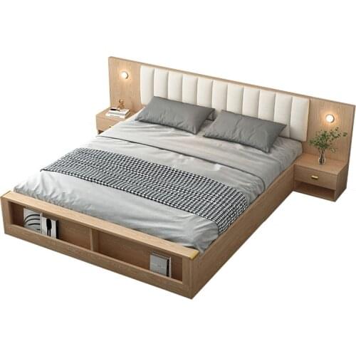 Solid wood bed double bed large bed Tatami bed solid wood master bedroom 1.8/1.5 m wedding bed with storage