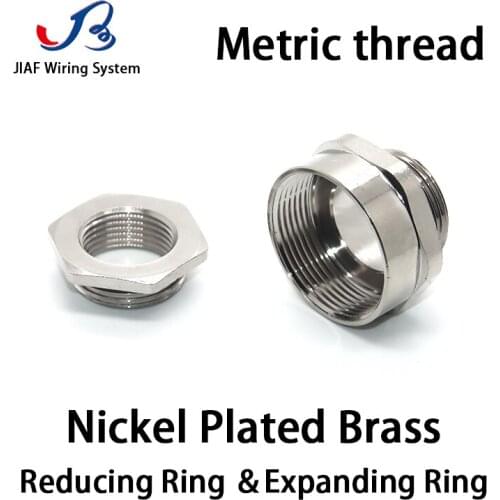JIAF Metal Reducing Ring M25 to M20 Nickel Plated Brass Shrink Ring M20 to M16 Gray Metric Thread Change Diameter Ring