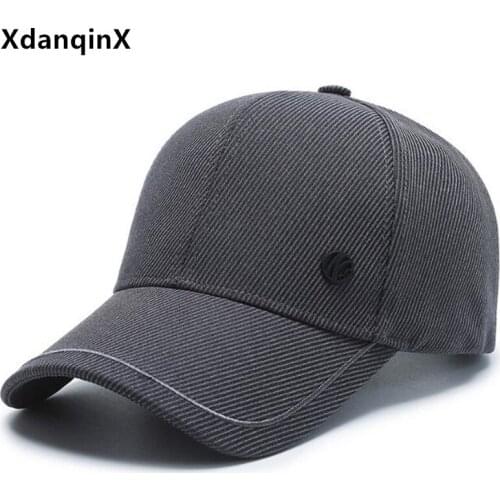 XdanqinX Mens Cap Cotton Baseball Cap Adjustable Size Simple Casual Sports Caps Snapback Cap New Male Bone Tongue Cap Dad Hat