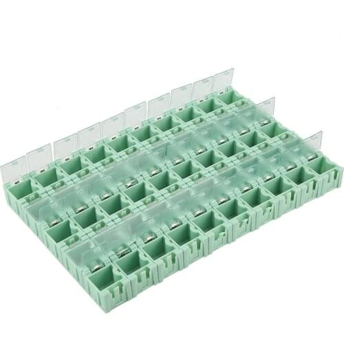 50Pcs SMT SMD Electronic Component Container Storage Boxes Electronic Components Self-locking buckle Boxes Mini Storage kit