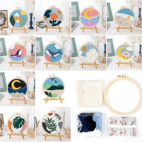 Arts Needle Thread Sewing Accessories Ornament Handmade Needle Punch Cross Stitch Kit Embroidery Sets Embroidery Hoop