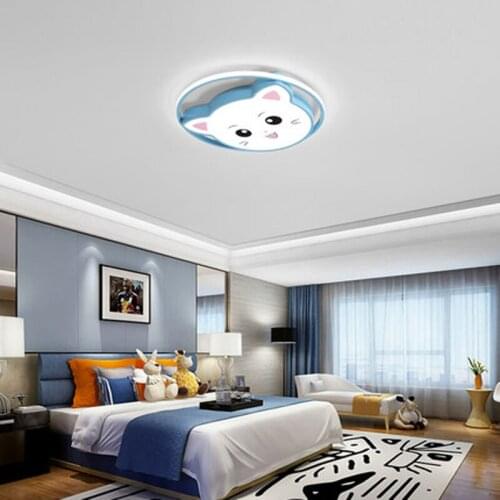 Childrens room lights Boys and girls bedroom room eye protection creative cat simple modern Nordic led ceiling lamps