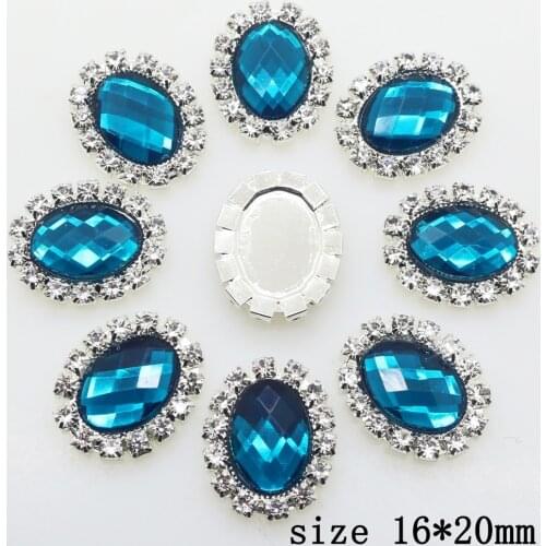 Limited Edition 10pcs 16 * 20mm Oval Diy jewelry Accessories Rhinestone Acrylic Wedding Invitation Clothing Accessories