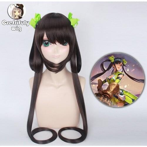 5v5 Arena Game Arena of Valor Long Black Cosplay Wig Synthetic Hair 80cm Ancient Woman Wigs For Party