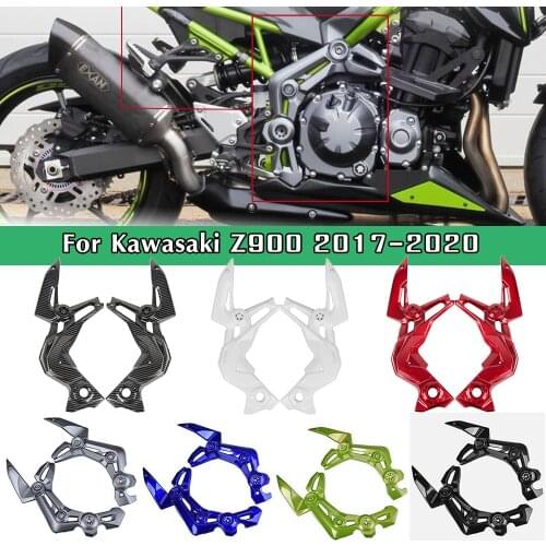 Motorcycle Front Side Trim Frame Body Cover Panel Fairing Guard Protector For Kawasaki Z900 Z 900 2017 2018 2019 2020 2021 Black
