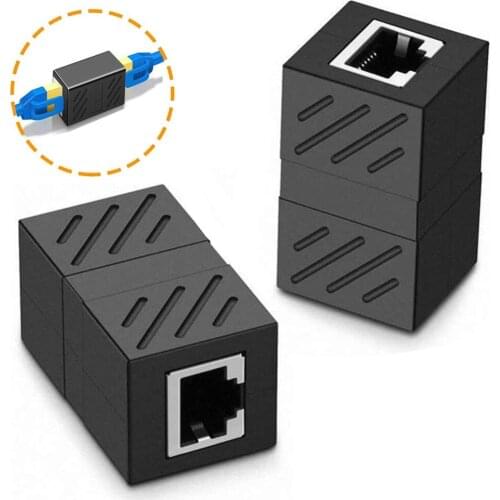 RJ45 Connector Cat7/6/5e Ethernet Adapter 8P8C Network Extender Extension Cable for Ethernet Cable Female to Female