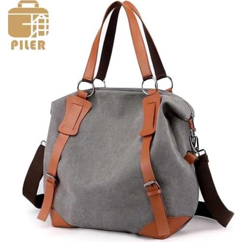 Luxury Canvas Women Shoulder Bags for Women Top-handle Handbag Totes Big Female Messenger Bag Designer Crossbody Bag Purse