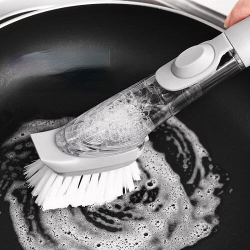Multi-function Kitchen Cleaning Brush 2 In 1 Long Handle Dish Bowl Pan Pot Washing Brush Household Kitchen Cleaning Tools