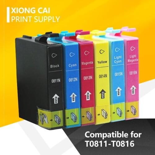 Compatible ink Cartridge For Epson T0811 0812 0813 Stylus photo 1410 R270 R390 RX590 R290 R610 RX690 T50 TX700W TX800W Printer