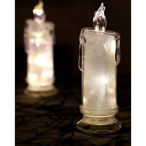 LED Transparent Luminous Candle Luminous Electronic Simulation Candle Creative Bar KTV Scene Restaurant Jewelry Holiday Gifts