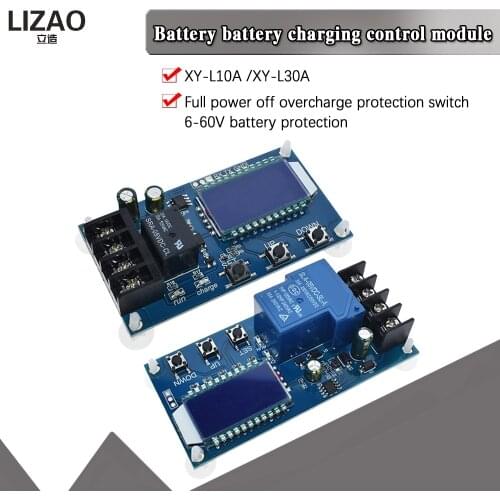 10A 30A 6-60V Lead-acid Solar Storage Battery Charger Control Module Digital Overcharge Protection Control Switch LED indicator