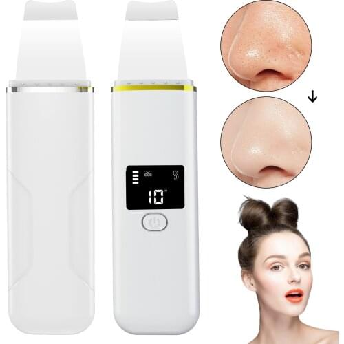 Ultrasonic Skin Scrubber Facial Spatula Face Cleaner Deep Cleansing Lifting Acne Blackhead Remover Beauty Silicone Brush