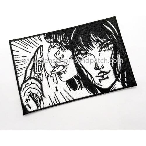 Customized polyester embroidery Chrysanthemum club cloth patch and pin badges