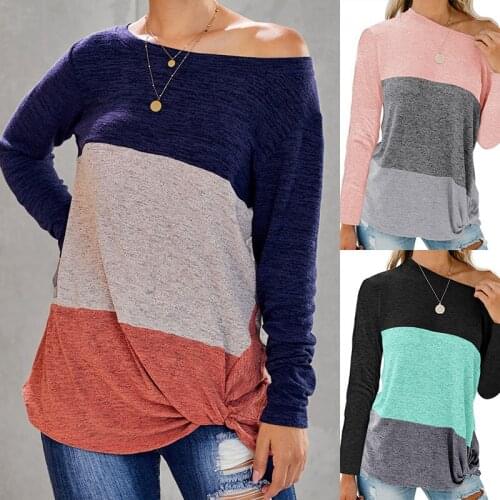 2020 Spring Women T--Shirts Office Lady Short Sleeve Patchwork O-Neck Lady T-Shirts Casual Gilrs Clothing Patchwork Hot T-Shirts