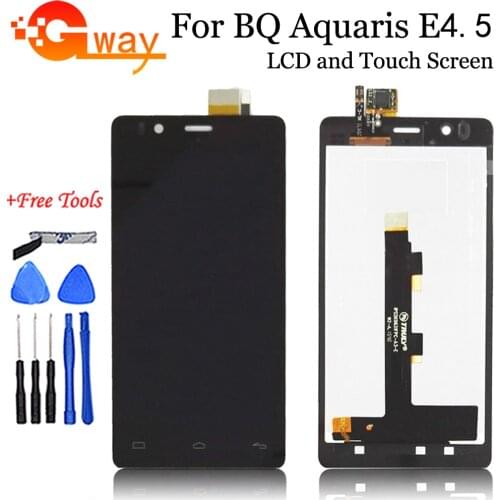 For BQ Aquaris E4.5 LCD Display LCD And Touch Screen Complete Assembly With Frame Full Replacement + Free Tools