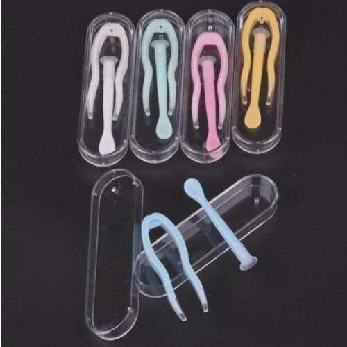 1Set Remover Contact Lenses Inserter Color Tweezers Suction Stick Eyes Care Tool Kit Contact Lens Case Clip Stick Tweezers