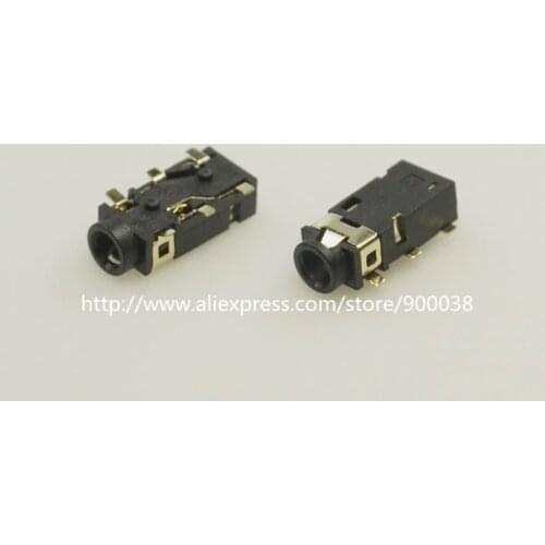 10pcs TRRS Phone Jack 3/32" 2.5mm 6 contacts 4 conductor stereo audio socket SMT re-flow solder Board Guide