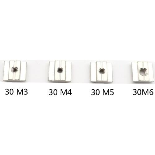 10pcs M3 M4 M5 M6 Nickel Plated T nut Flat Head Fasten Nut for Aluminum Extrusion Profile 2020/3030 series