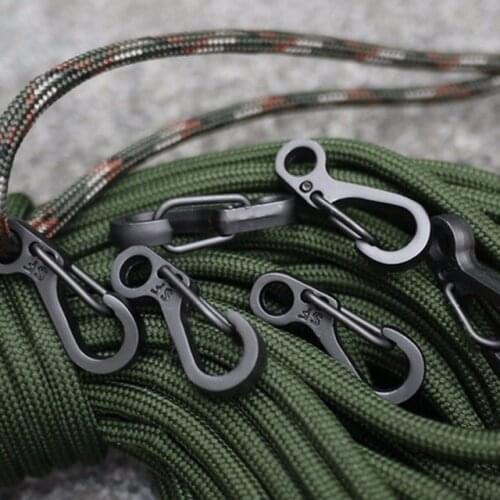 EDC SF mini spring hang paracord clasp hook backpack hike mountain climb gear Quickdraw Carabiner tactical keyring survive camp