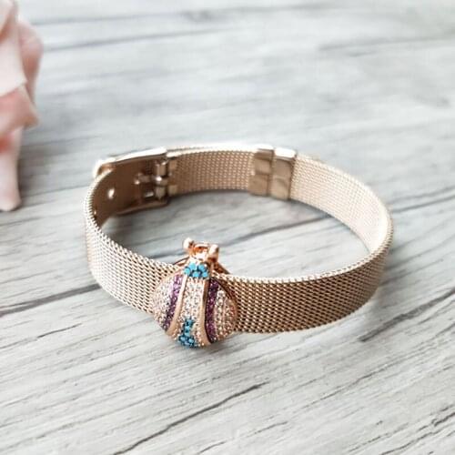 5 Pieces Turkish Style insect Double Bails Connector,Micro pave CZ zircon Strap bracelet,adjustable bracelet Jewelry BG183