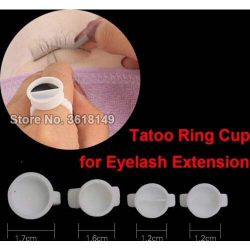 500pcs No Separator Permanent Tattoo Ink Ring Cup Tattoo Pigment Caps Container Holder Grafting Eyelash Small Medium Large Size