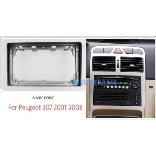 9 inch Car Fascia Radio Panel for PEUGEOT 307 2001-2008 Dash Kit Install Facia Console Bezel Stereo Adapter 9inch Trim Plate