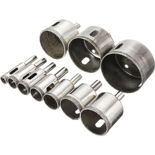 10pcs/Set Diamond Holesaw Cutter Set Holes Saw Drill Bit High Quality 10-50mm Cutter For Tile Glass Porcelain Marble