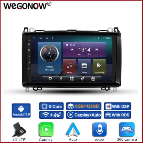 360 6GB+128GB Carplay DSP Android 10.0 Car DVD Player GPS WIFI Bluetooth RDS Radio For Benz B200 A B Class W169 W245 Viano Vito