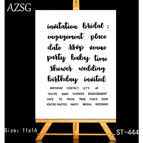 AZSG Birthday Wedding Invitation Clear Stamps/Seals For DIY Scrapbooking/Card Making/Album Decorative Silicone Stamp Crafts