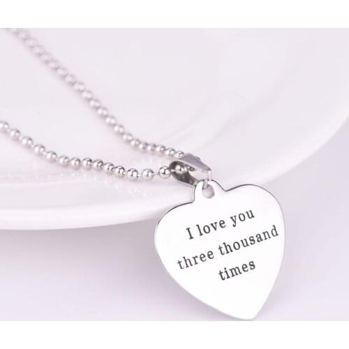 New Trend S925 Silvery Jewelry Romantic Heart Pendant Necklace Means I Love You Three Thousand Times Women Wedding Chain Gifts