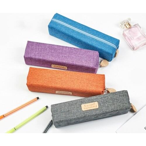 Large Capacity Pencil Case Square Pencil Case Stationery Pencil Pouch Student Stationery Bag Stationery Canvas School Offices