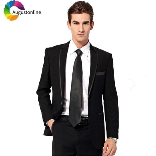 2019 Black Men Suits For Wedding Business Blazer Tailored Made Slim Fit Formal Tuxedo Best Man Prom Ternos anzug herren 2 Pieces