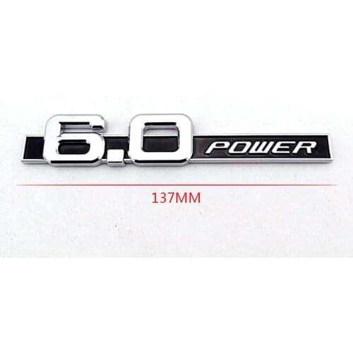Two Side Door Badge 3D Chrome Car Sticker 6.0 Power Emblem